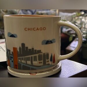Starbucks Chicago You Are Here 14 oz Cityscape Mug - Blue and Orange 2017